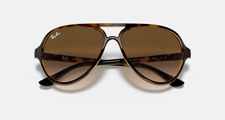 Brown sunglasses with a tortoiseshell frame on a white background