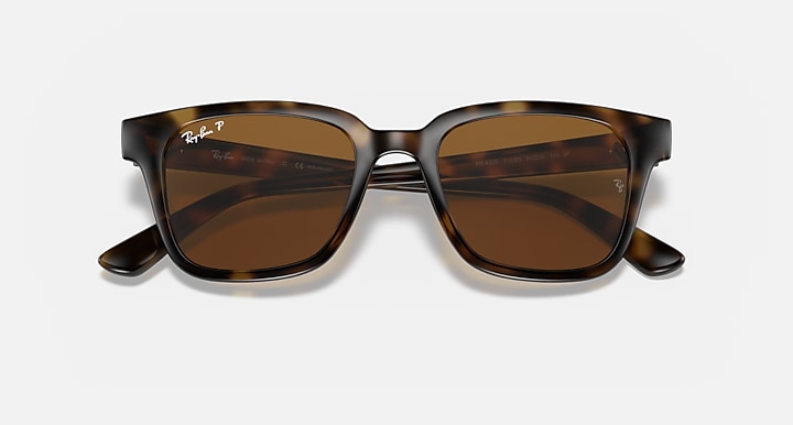 Ray Ban RB4323 Polished Light Havana Frame with B-15 Brown Lenses  6
