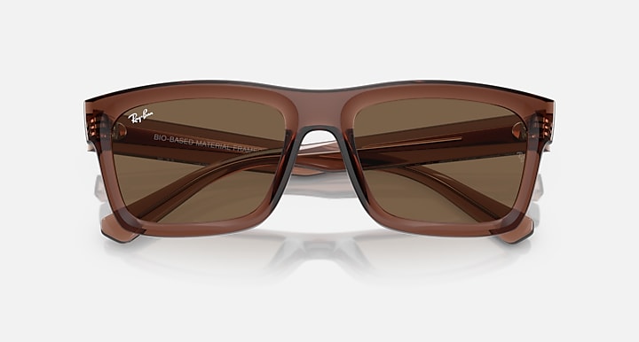 Ray Ban Warren Bio-Based Polished Transparent Brown Frame with Dark Brown Lenses  6