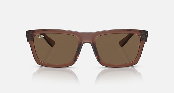 Ray Ban Warren Bio-Based Polished Transparent Brown Frame with Dark Brown Lenses  3
