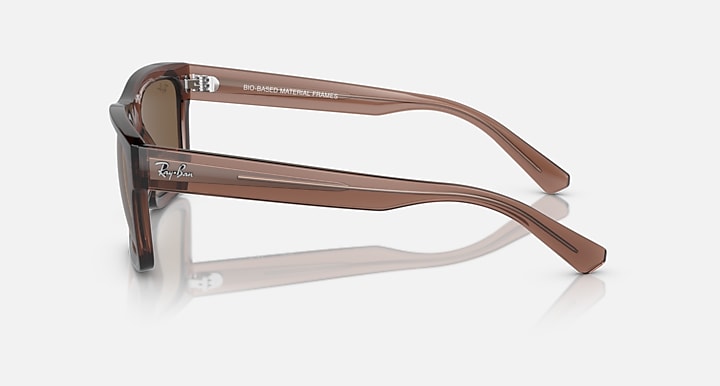 Ray Ban Warren Bio-Based Polished Transparent Brown Frame with Dark Brown Lenses  4