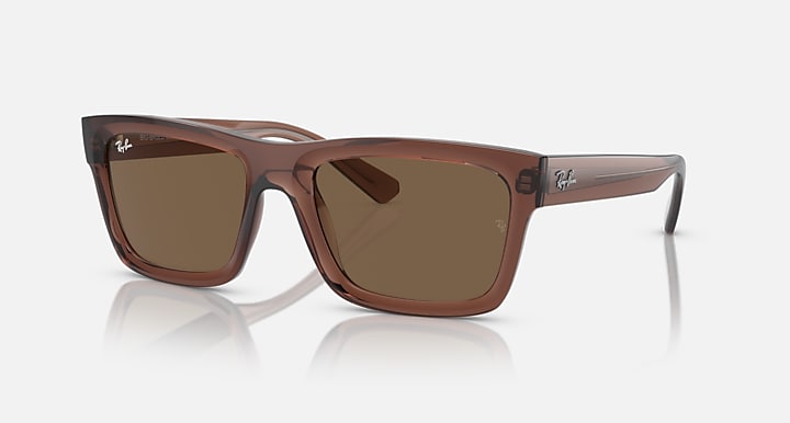 Ray Ban Warren Bio-Based Polished Transparent Brown Frame with Dark Brown Lenses  2