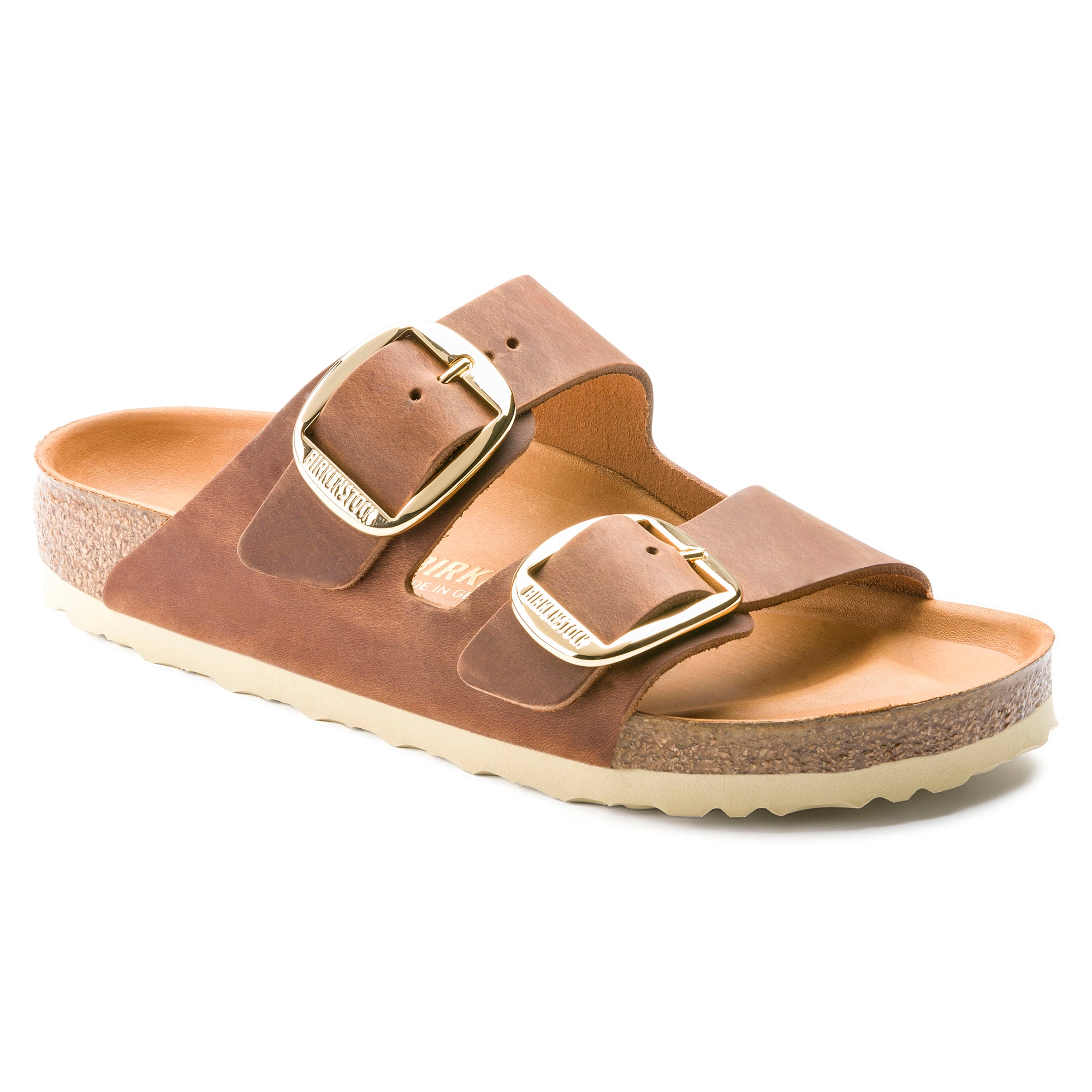 Birkenstock Arizona Big Buckle Oiled Leather Color: Cognac (NARROW WIDTH)