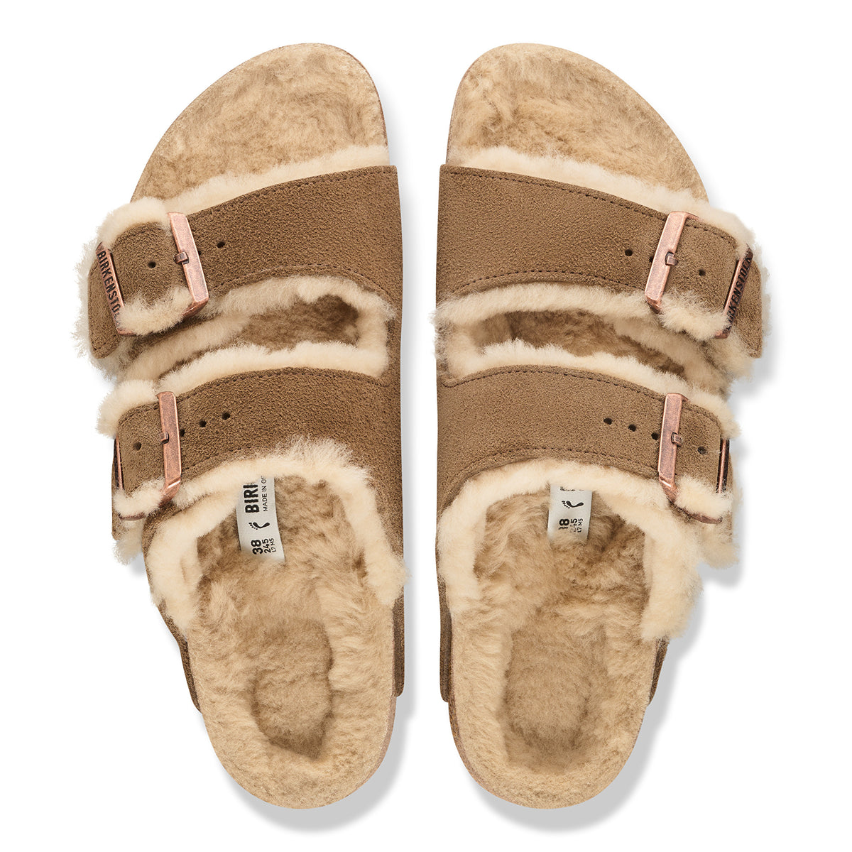Birkenstock Arizona Shearling Suede Leather Unisex 9