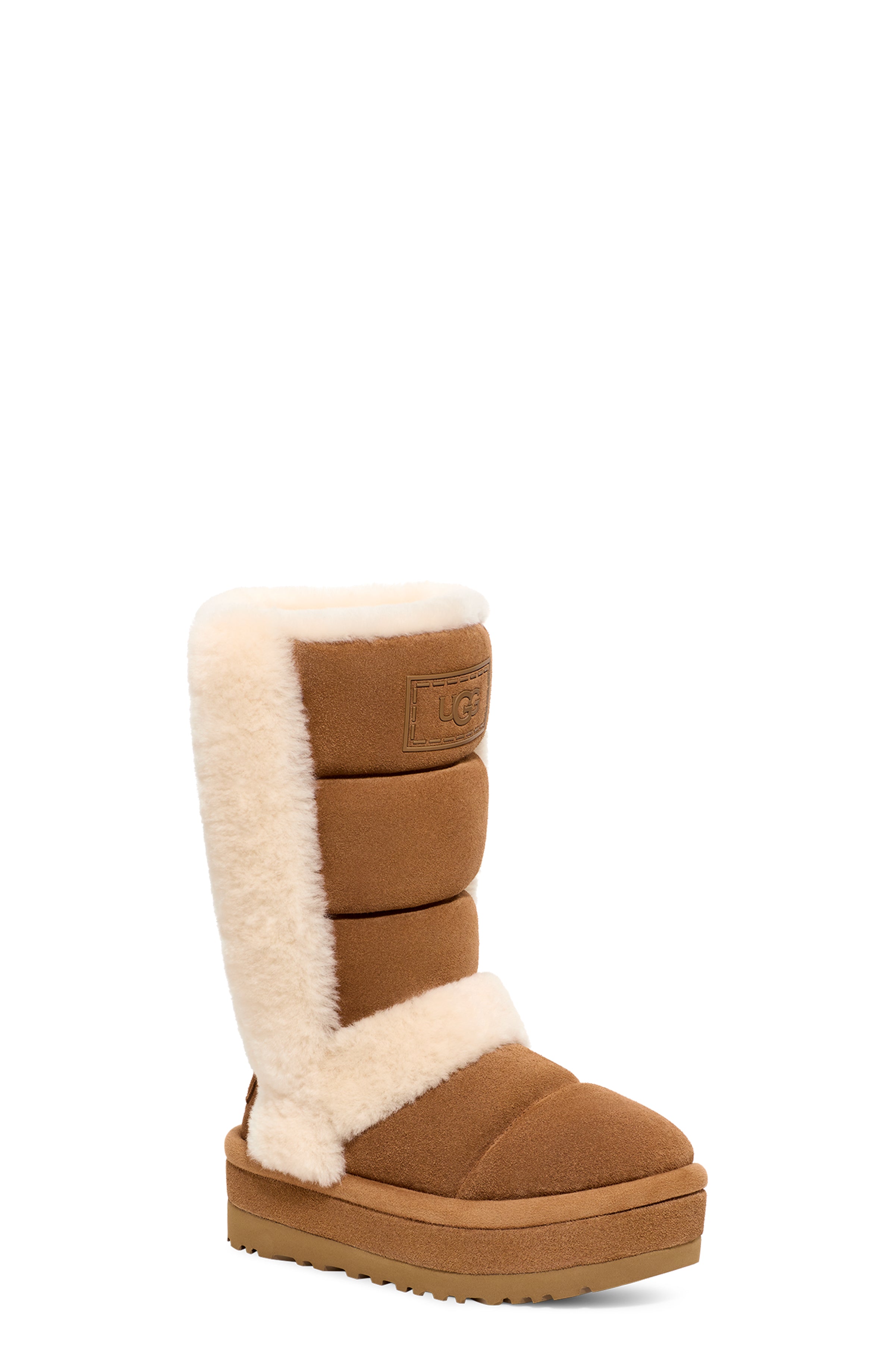 UGG Classic Chillapeak Tall Suede Fur Platform Boots