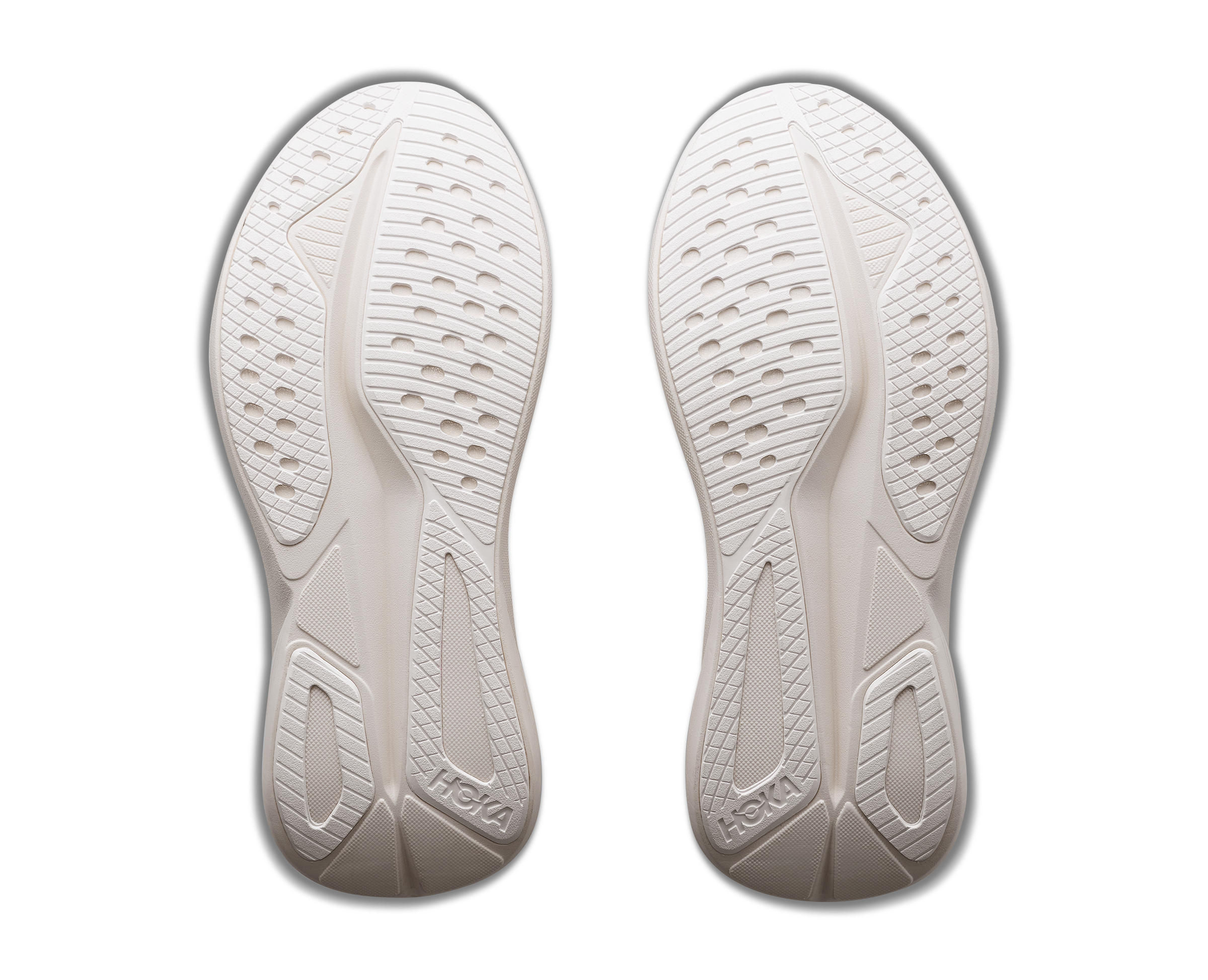 White shoe insoles with brand logo on a white background