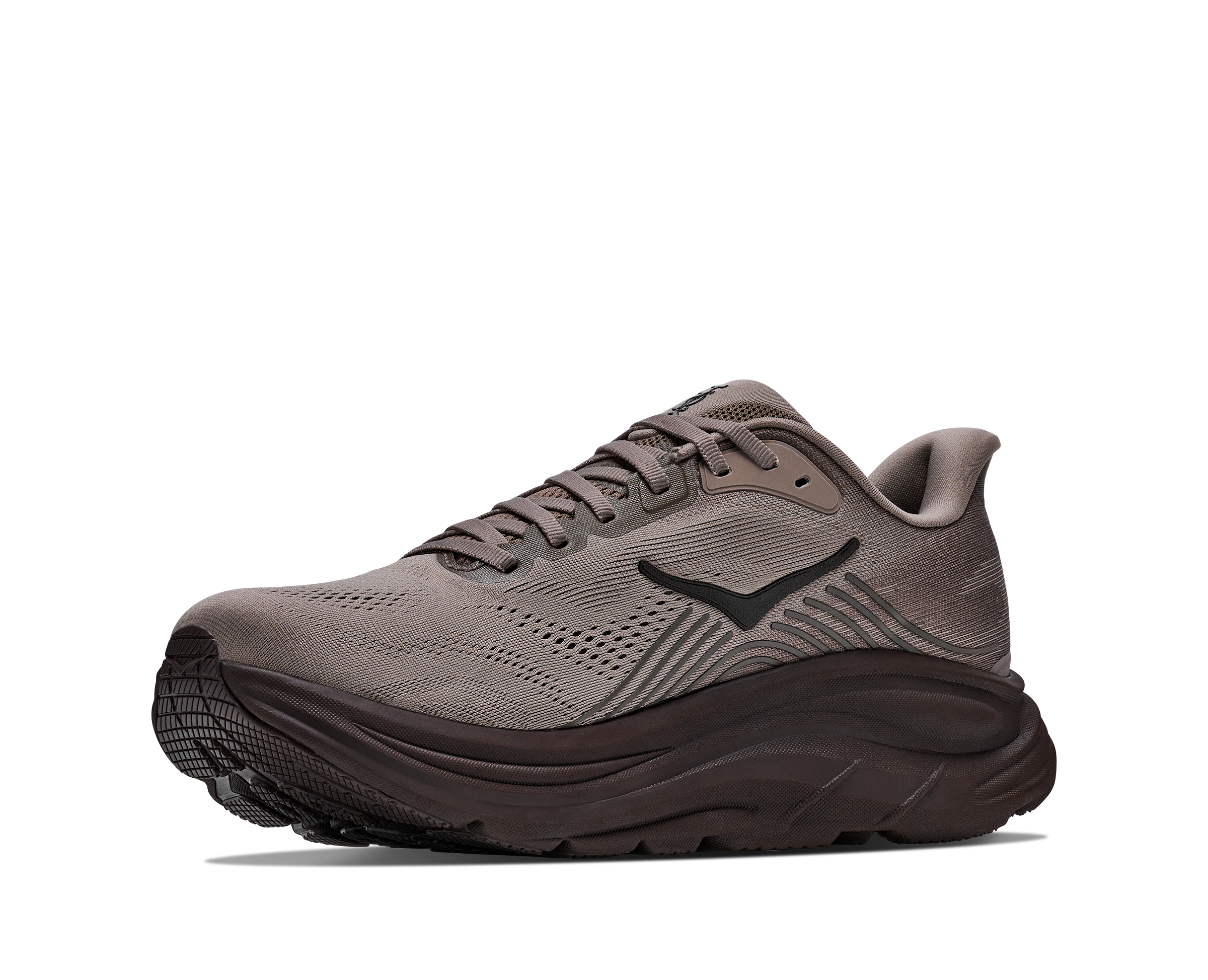 Gray running shoe on a white background