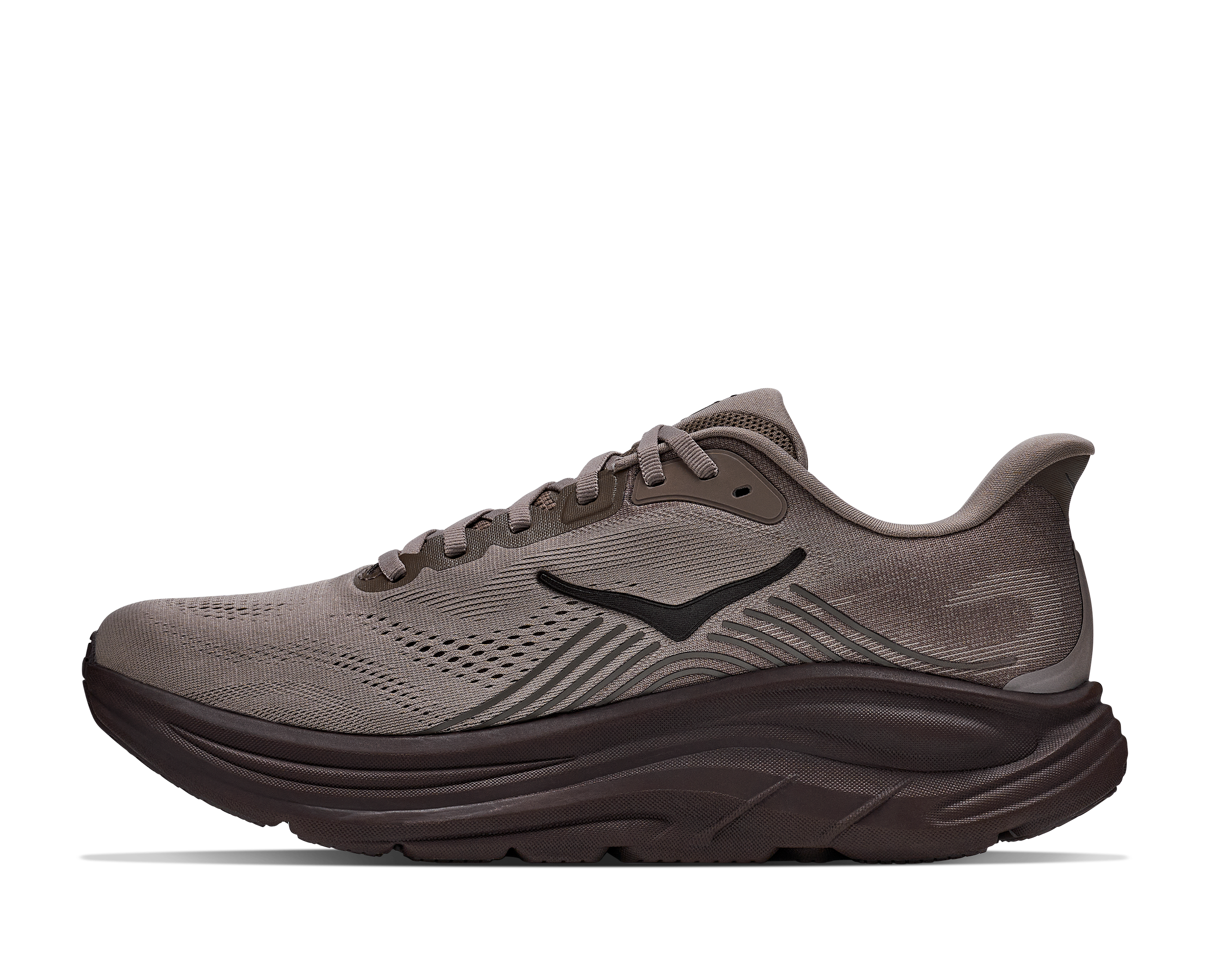 Gray running shoe on a white background