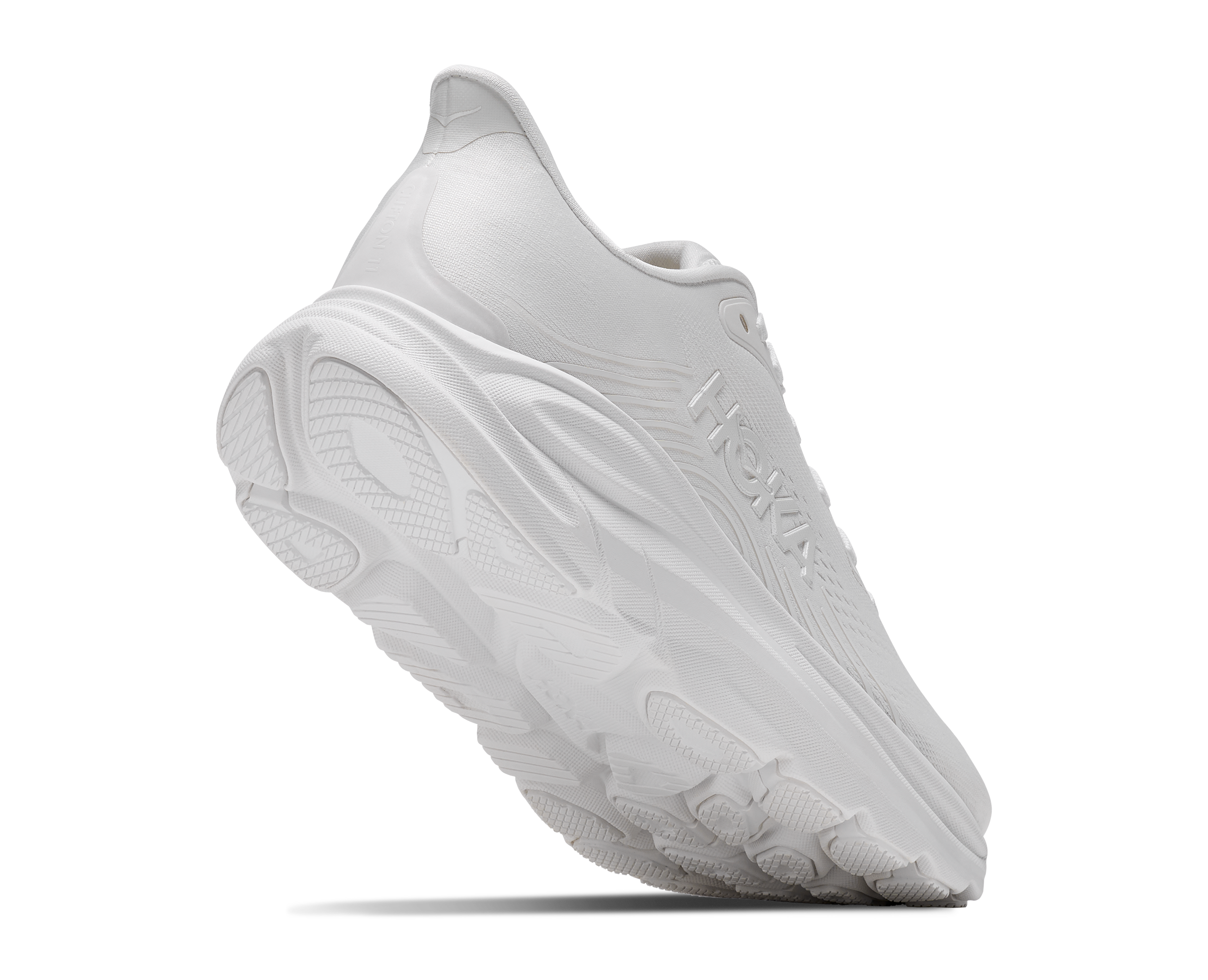 White athletic shoe on a white background