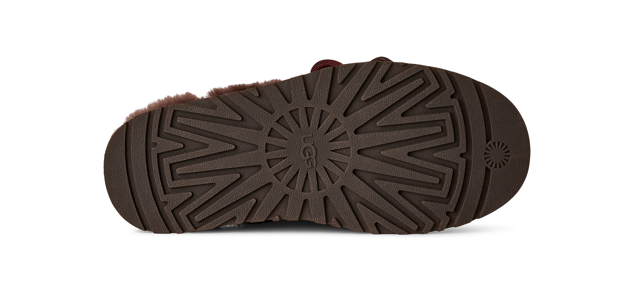 Brown sole of a shoe on a white background