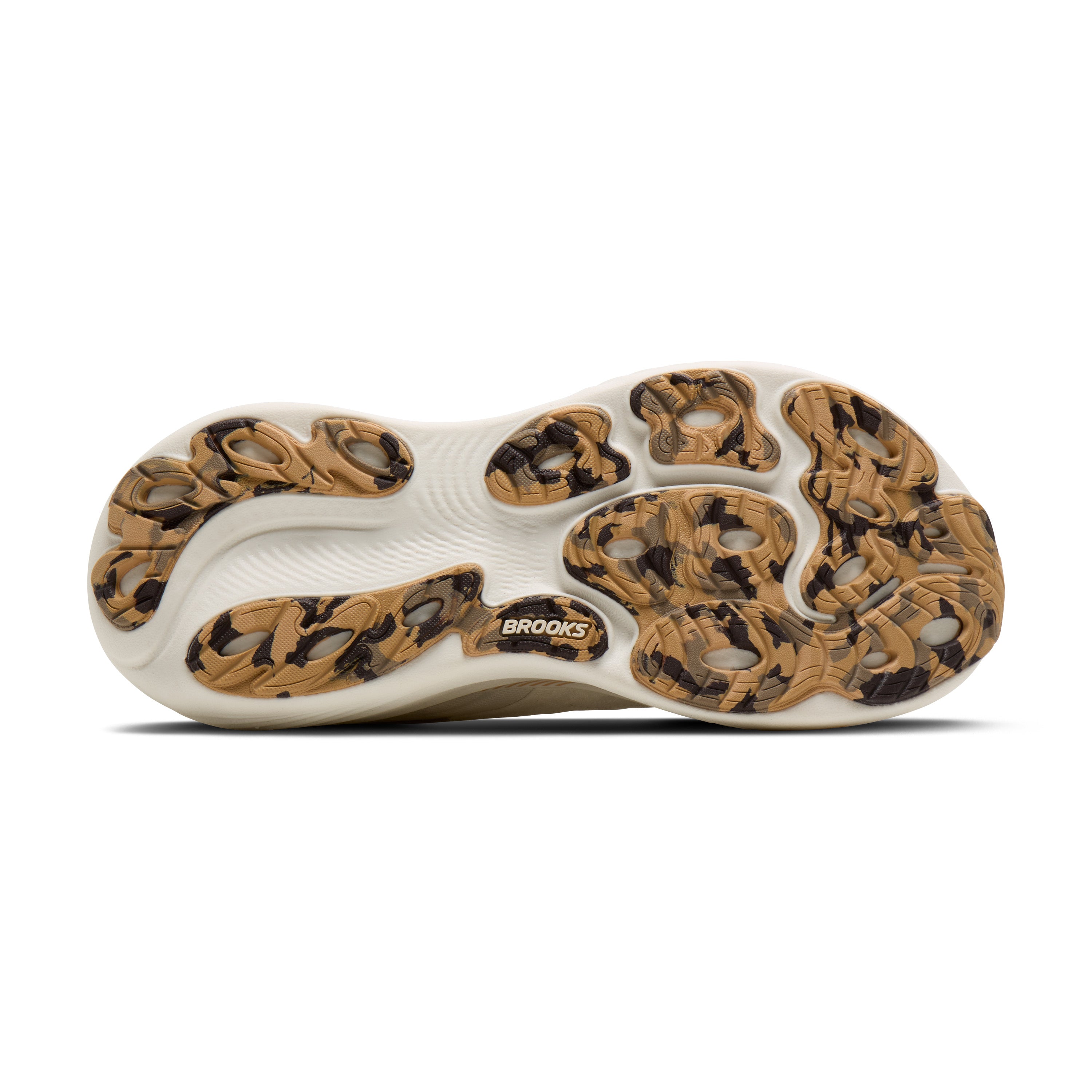 Sole of a sneaker with unique pattern on a white background