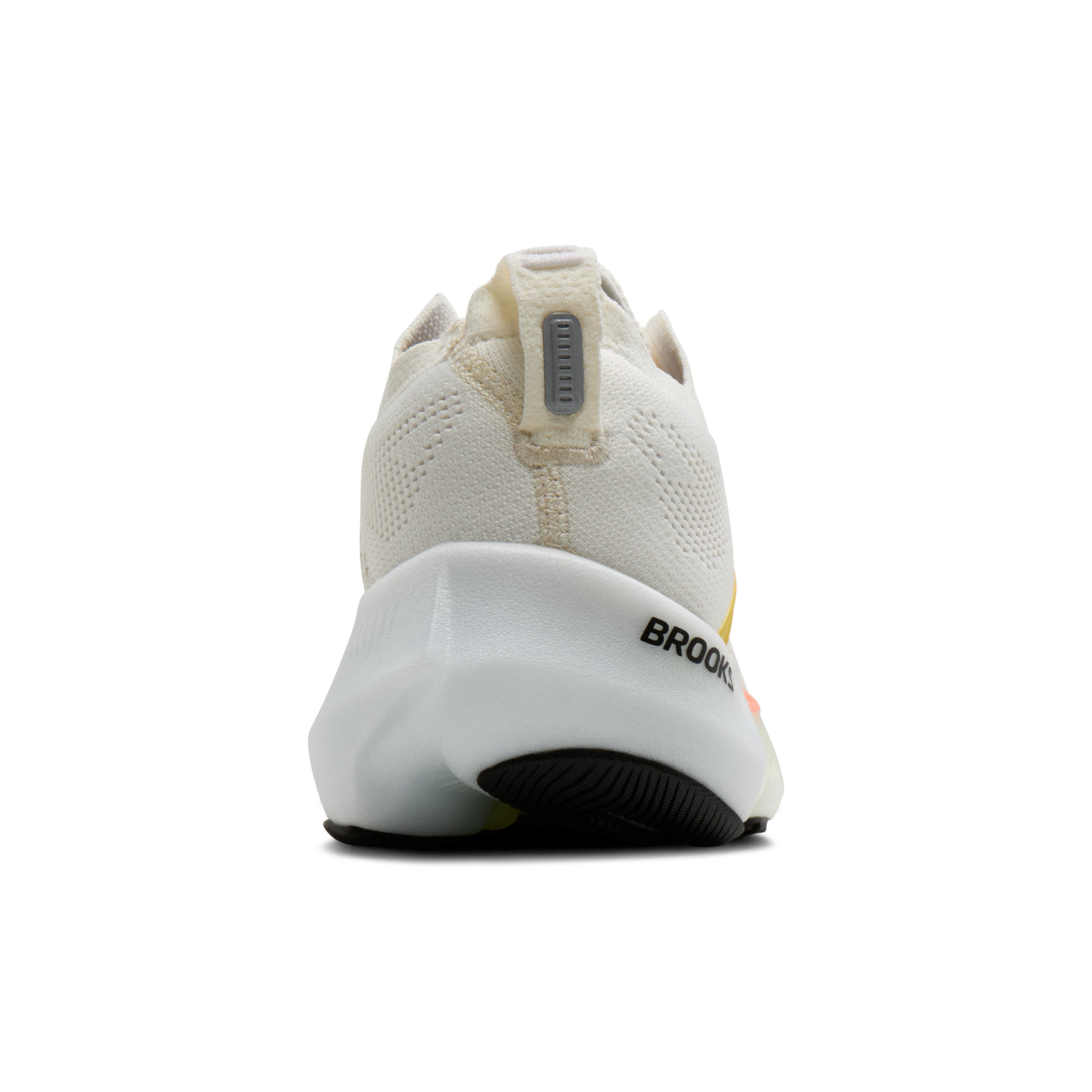White running shoe with visible 'Brooks' branding on a white background