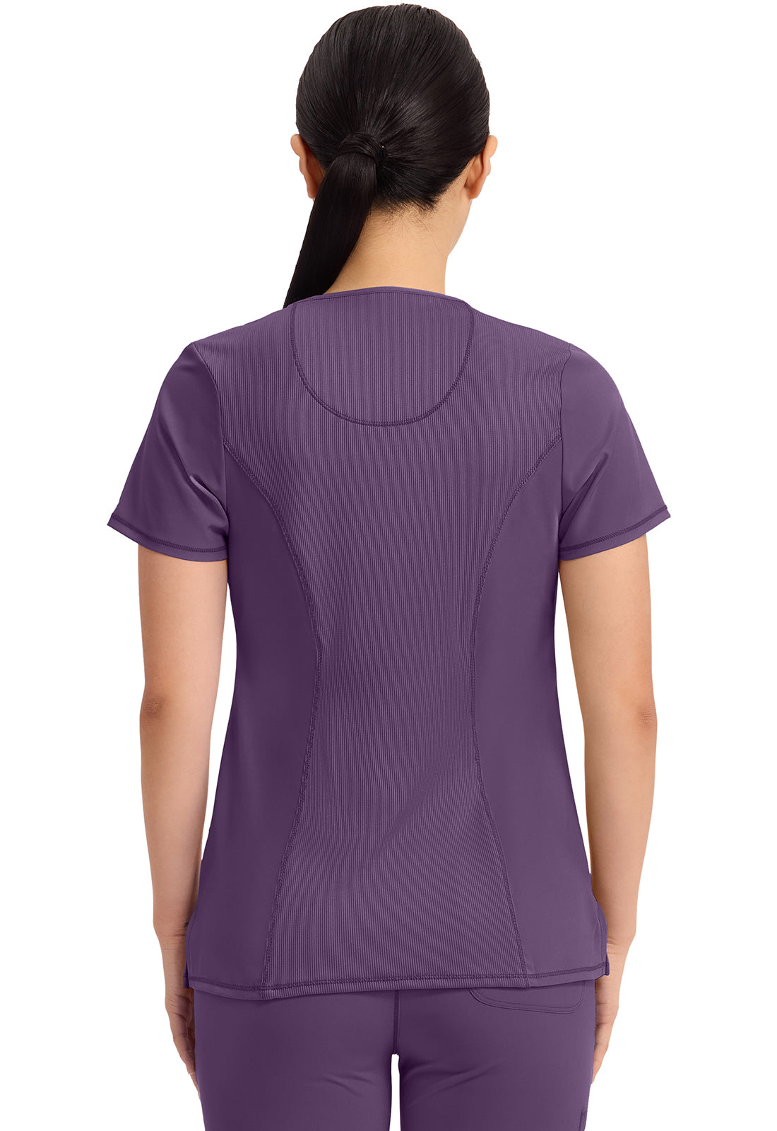 Cherokee Split Round Neck Solid Scrub Top Women's  7