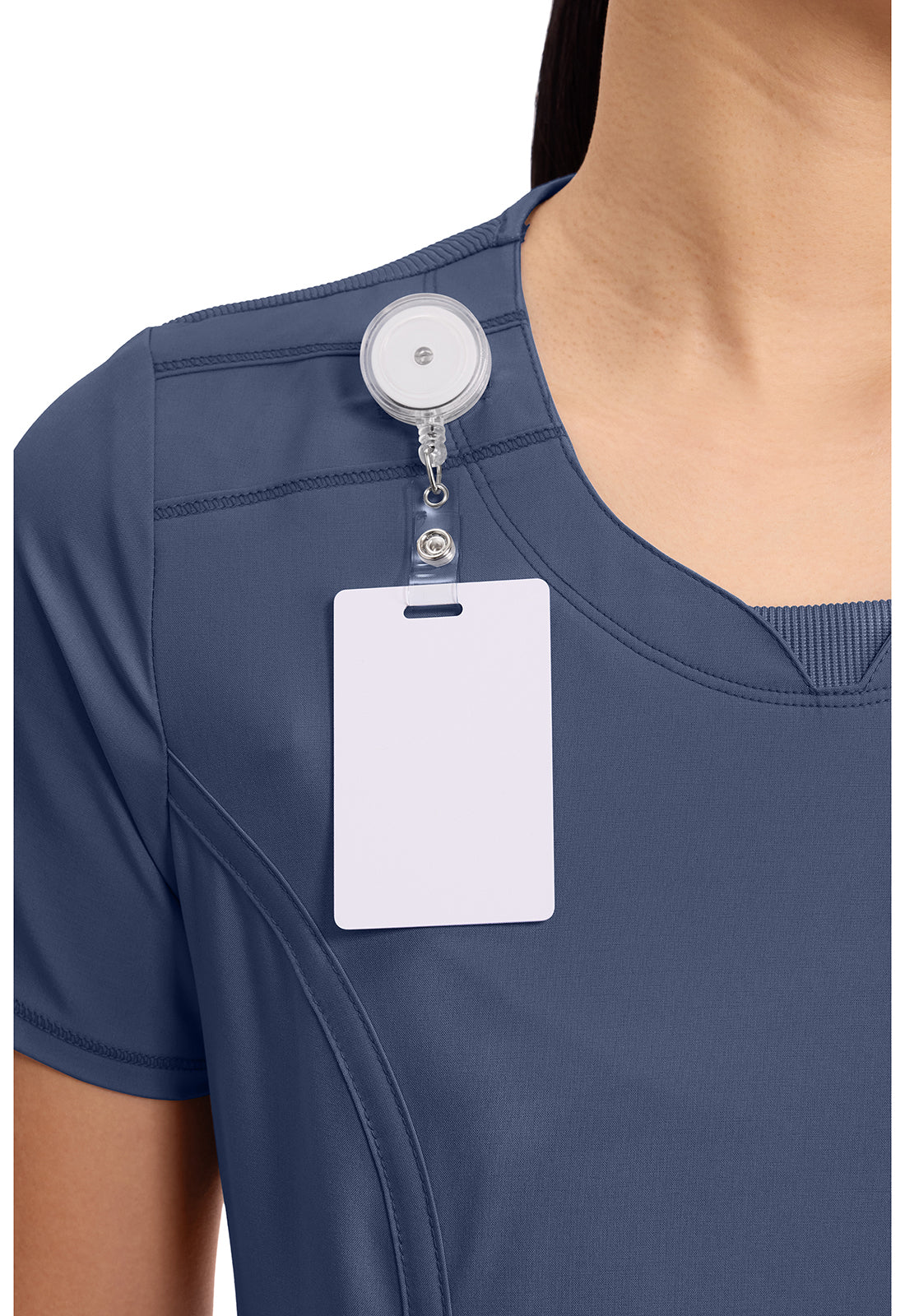 Cherokee Split Round Neck Solid Scrub Top Women's  17