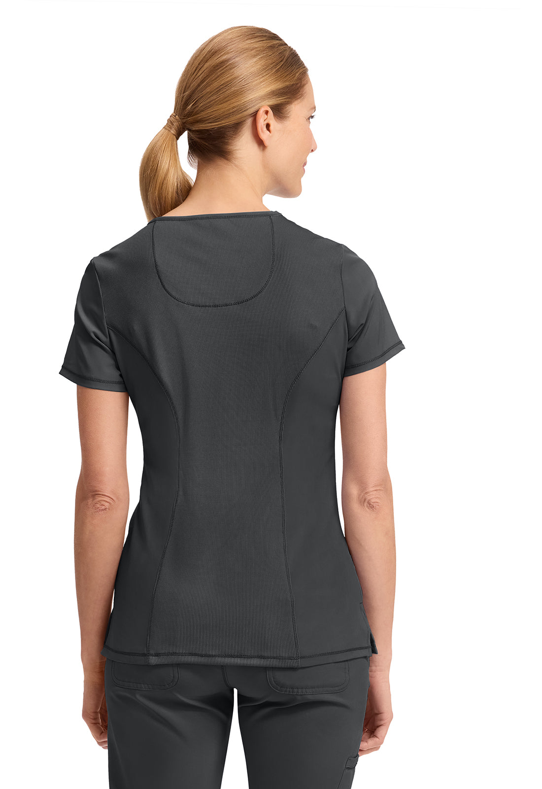 Cherokee 4-Pocket Knit Panel Mock Wrap Scrub Top Women's  5