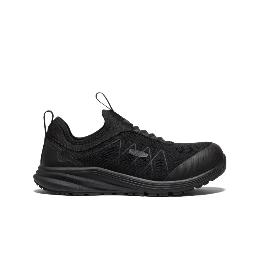 Black athletic shoe on a white background