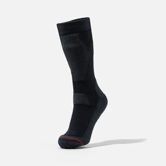 Black sock on a light gray background