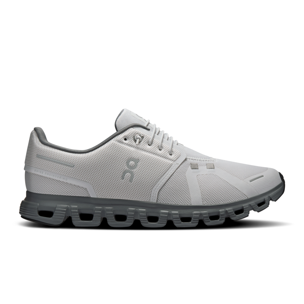 Gray running shoe on a white background