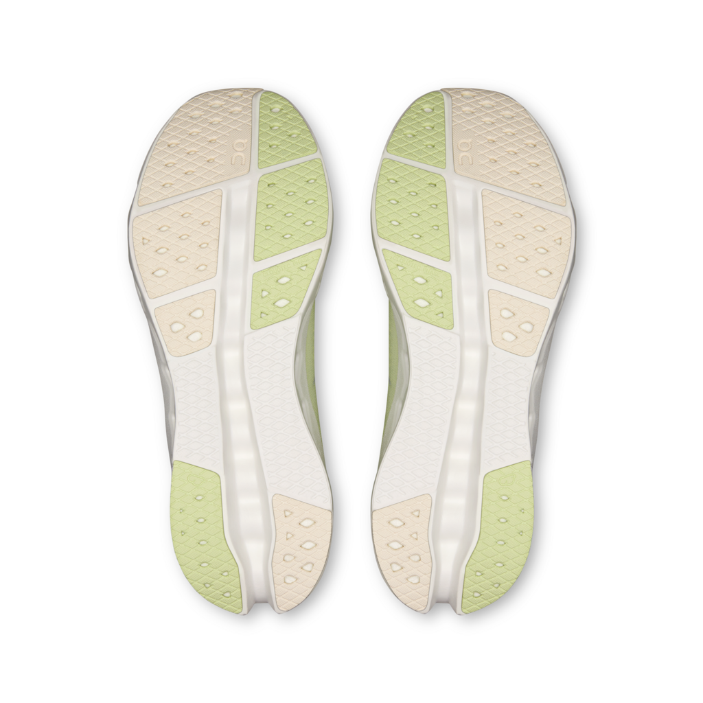 White and green sole of a shoe on a transparent background