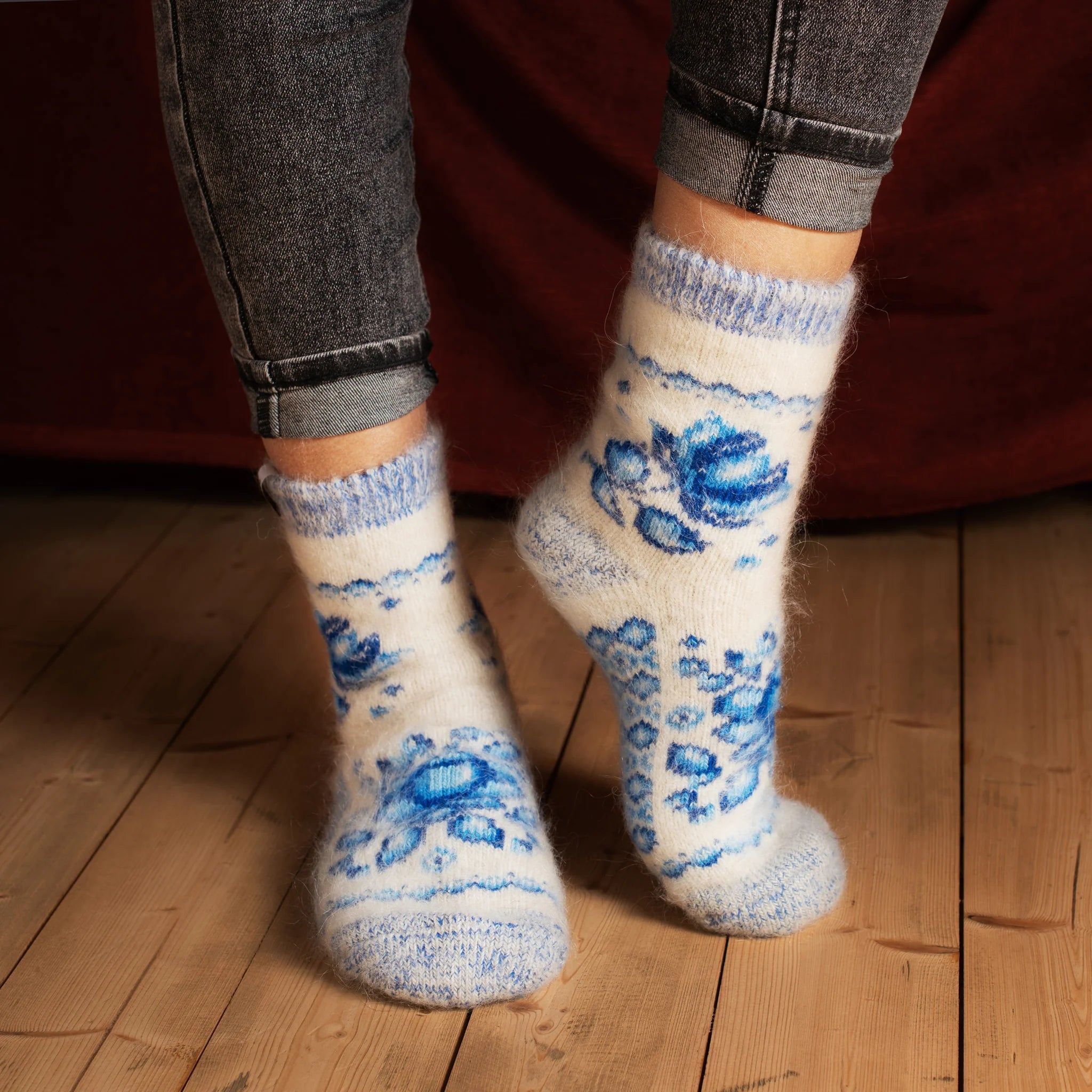 Siberia Spirit Non-Binding Goat Wool Crew Socks Unisex 21