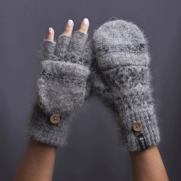 Siberia Spirit Midnight Veil Goat Wool Mitten Gloves Women's  3