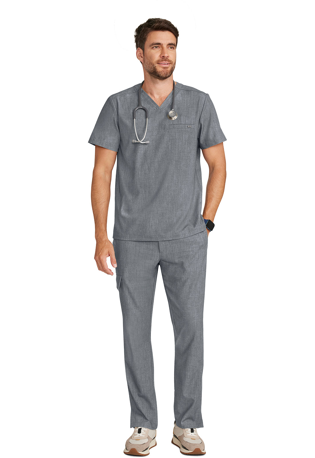 Healing Hands 1-Pocket V-Neck Scrub Top Men's  10