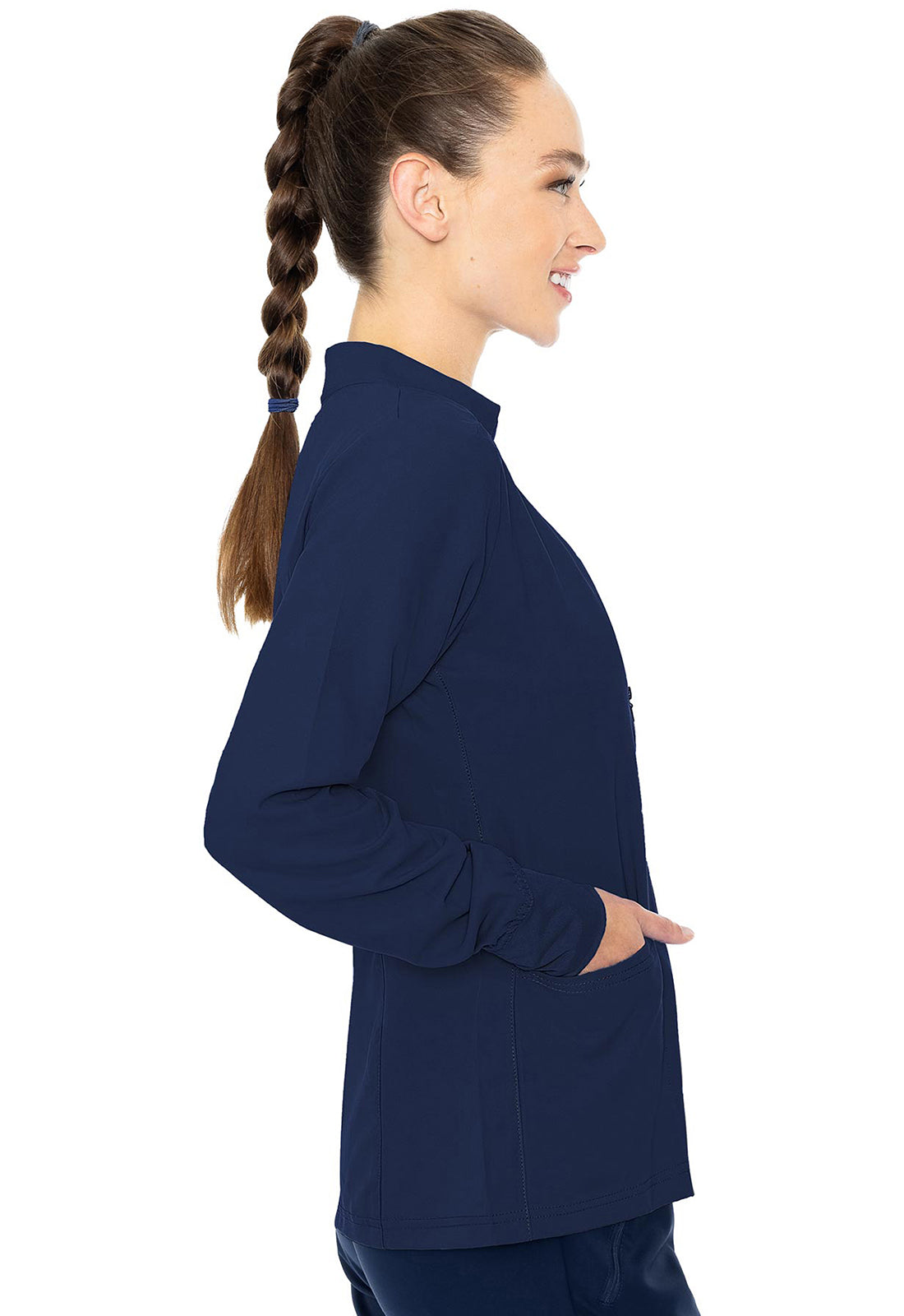 Med Couture Zip Front Warm-Up With Shoulder Yokes Women's 6