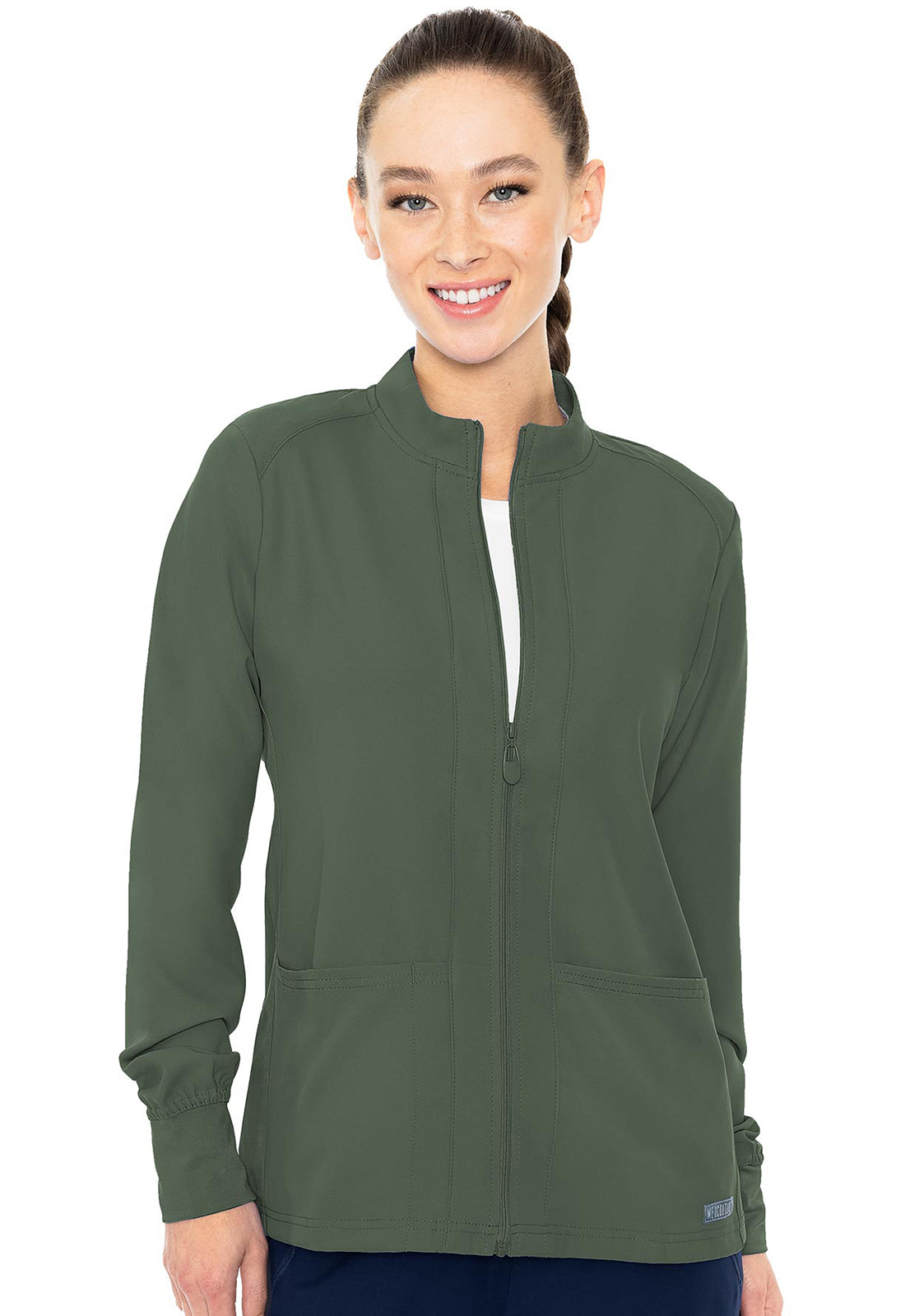 Med Couture Zip Front Warm-Up With Shoulder Yokes Women's 9