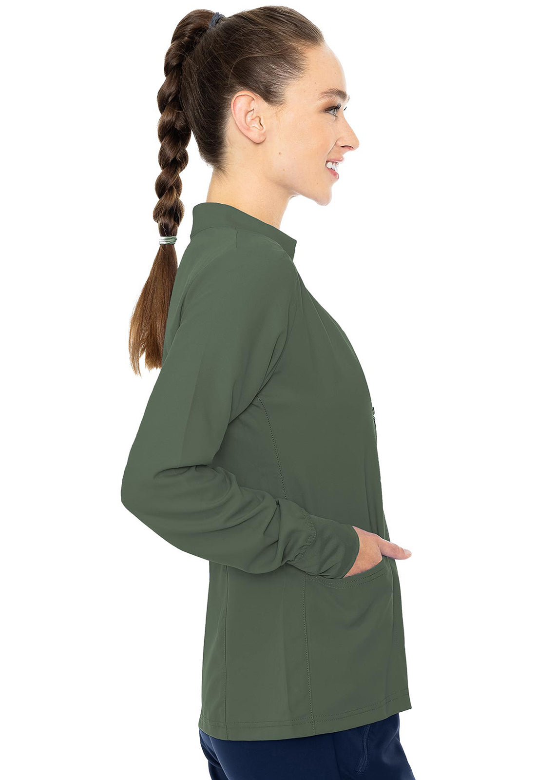 Med Couture Zip Front Warm-Up With Shoulder Yokes Women's 10