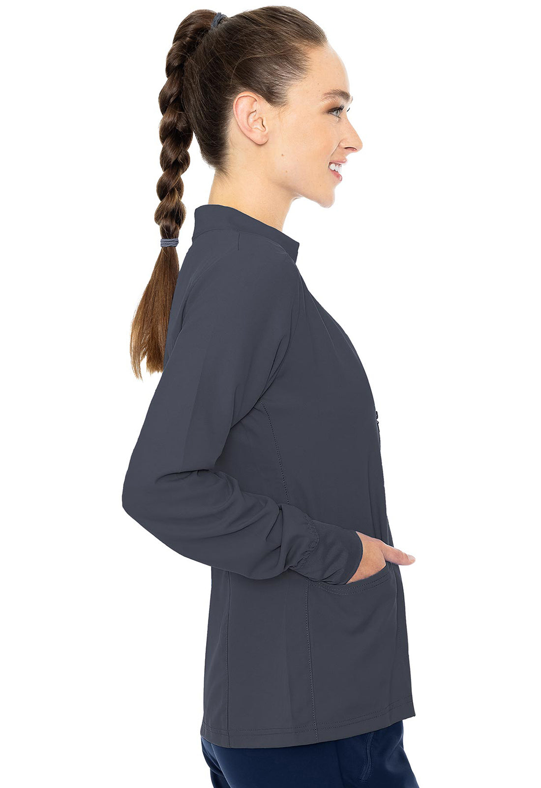Med Couture Zip Front Warm-Up With Shoulder Yokes Women's 14