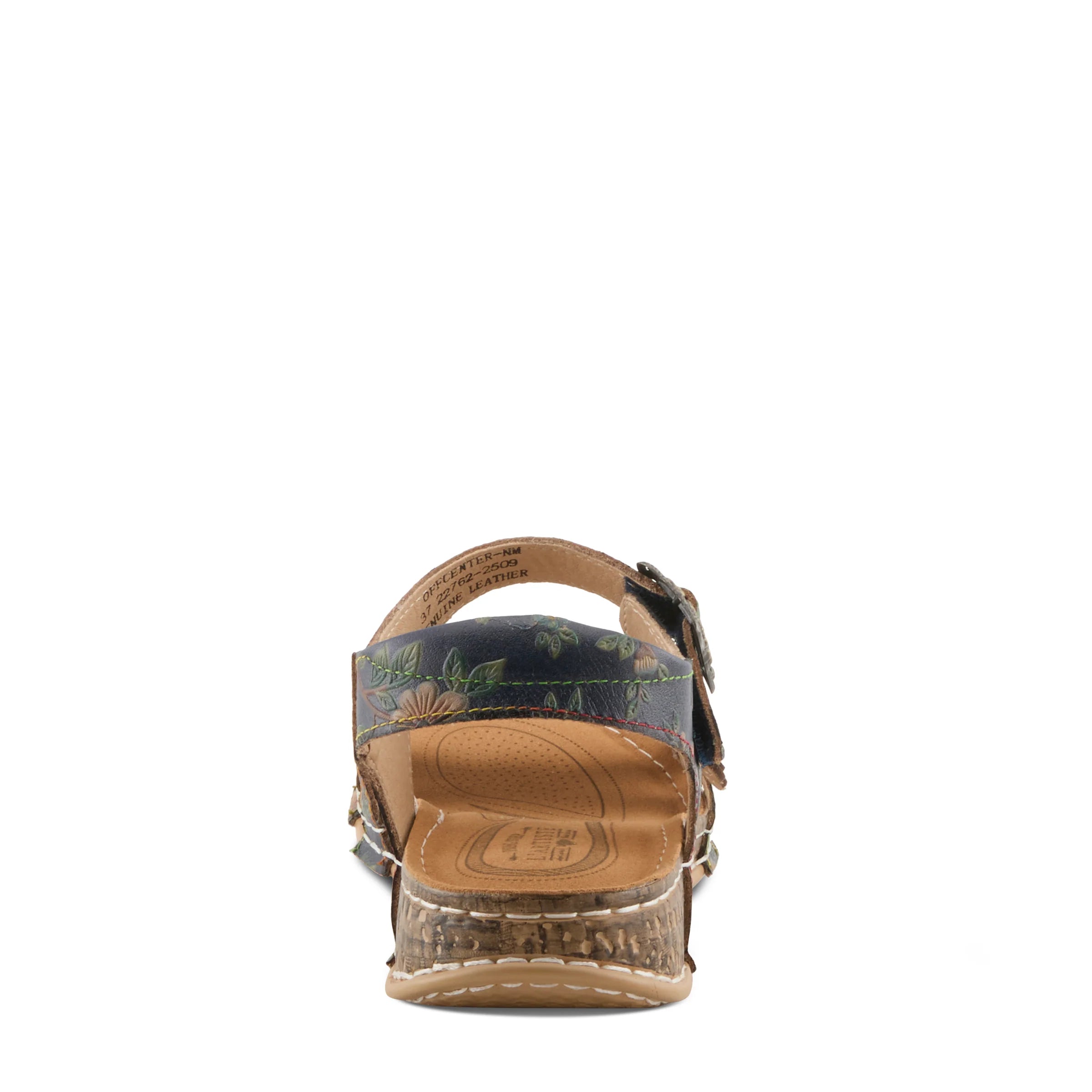 Sandal with floral pattern on a white background
