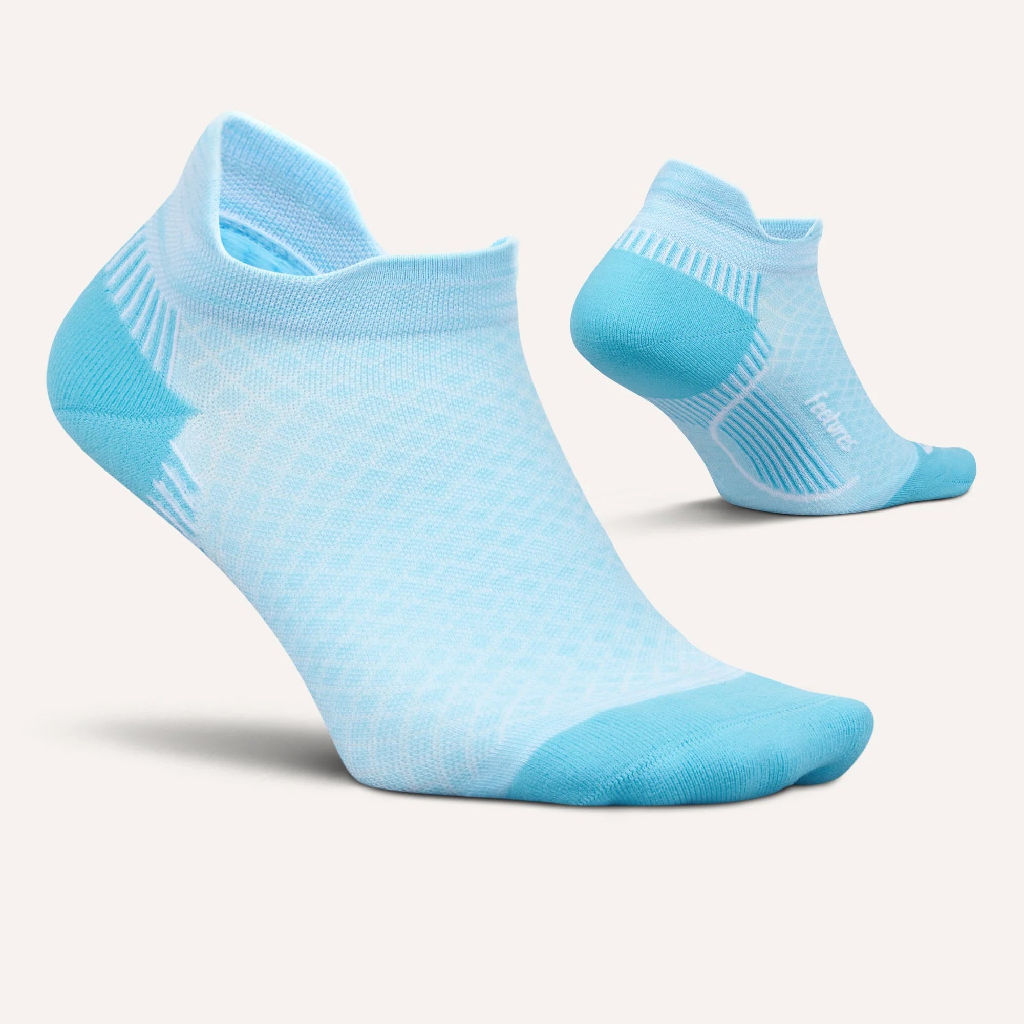 Light blue ankle socks on a white background