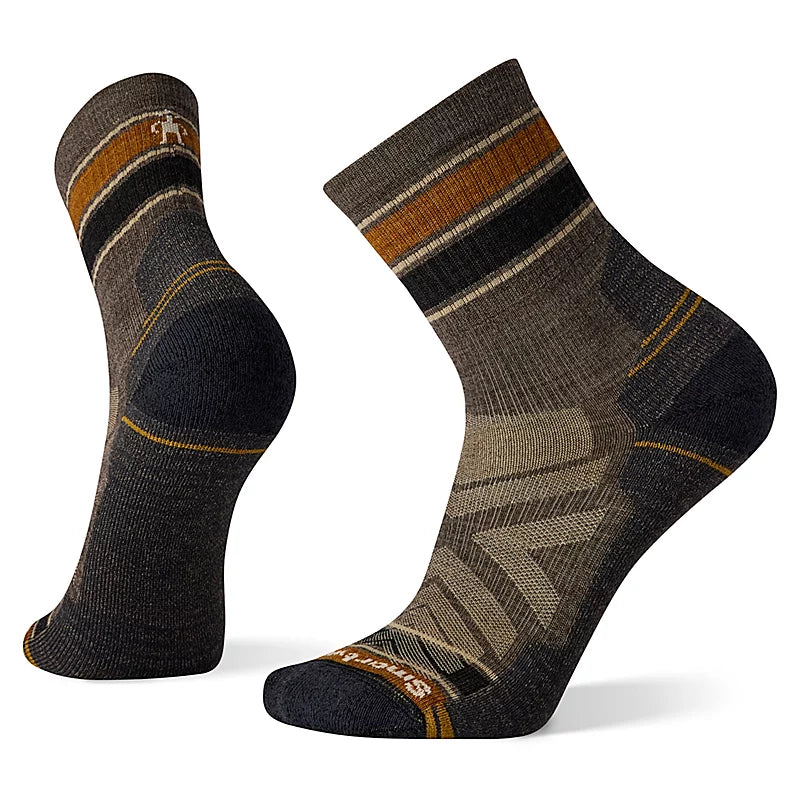 Smartwool Hike Light Cushion Striped Mid Crew Socks Color: Taupe