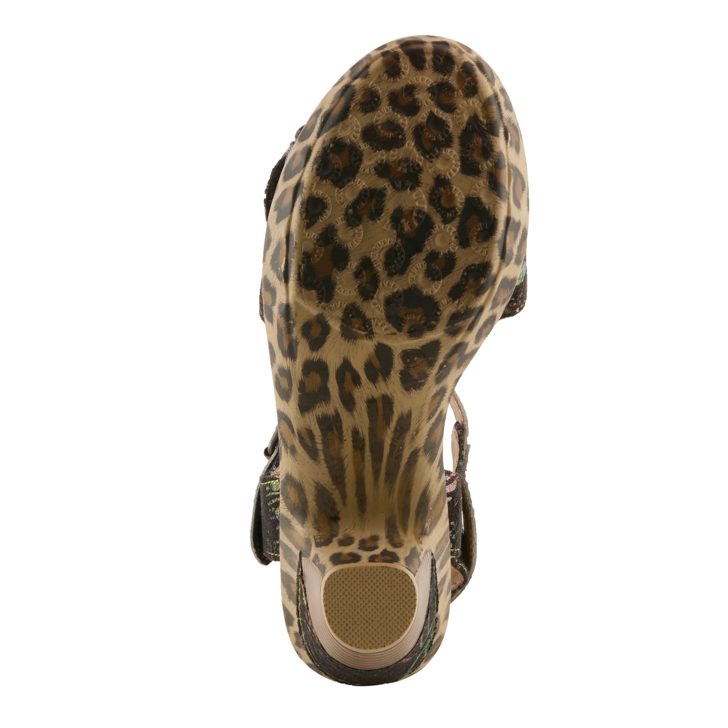 Leopard print sandal on a white background
