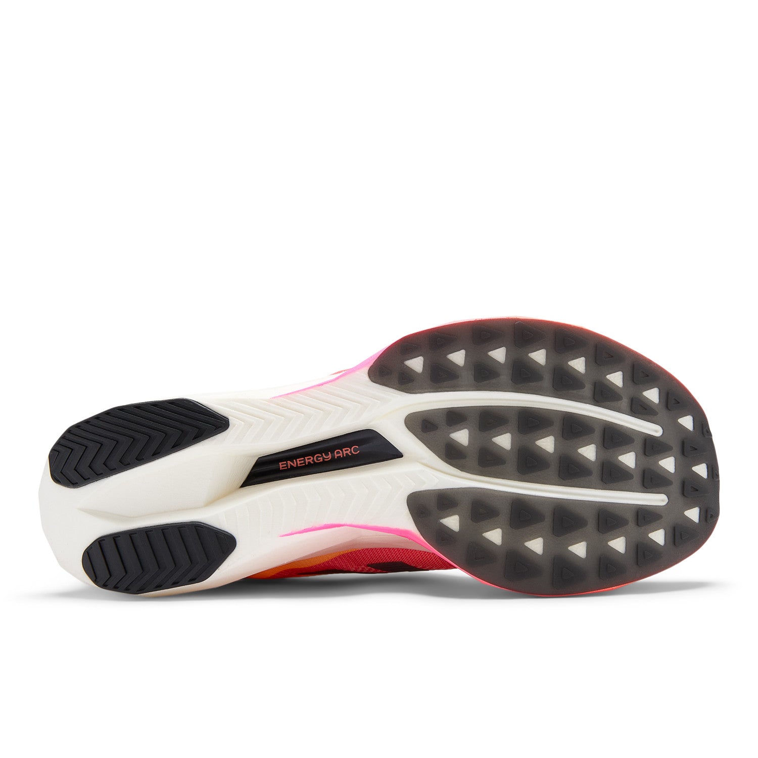 Sole of a running shoe with 'Energy Arc' branding on a white background