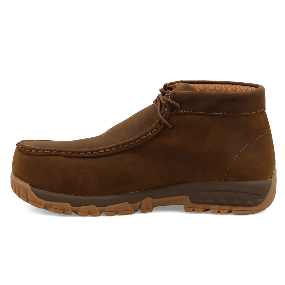 Brown leather shoe on a white background