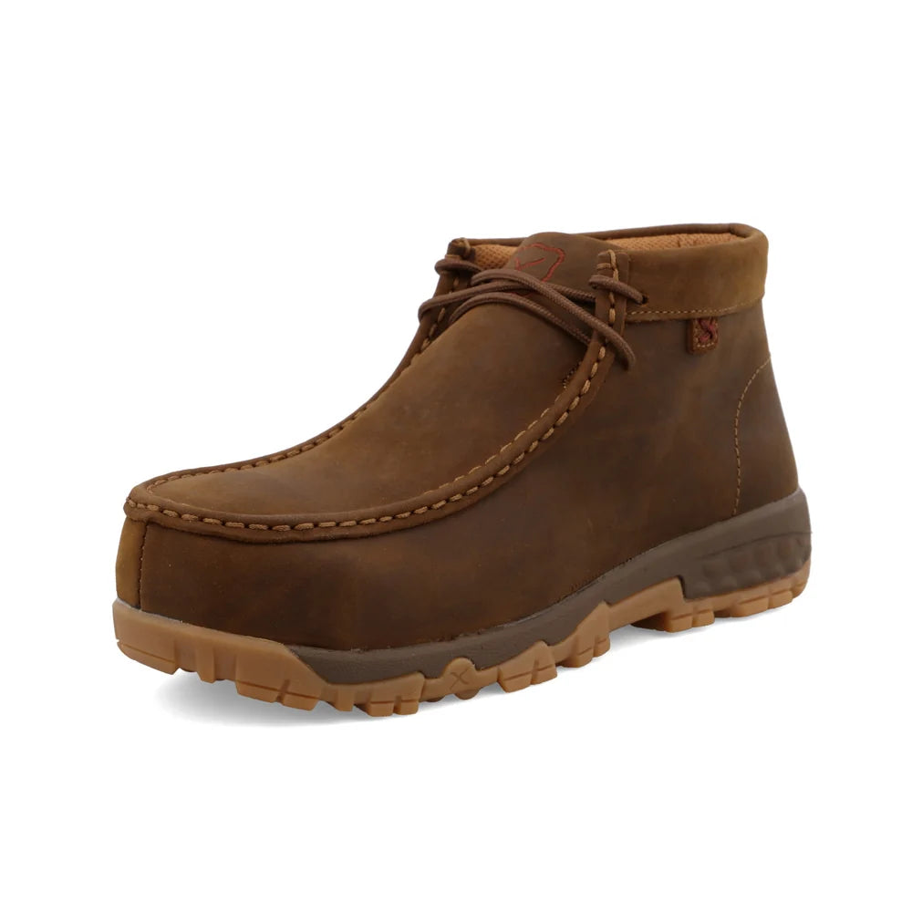 Brown leather shoe on a white background