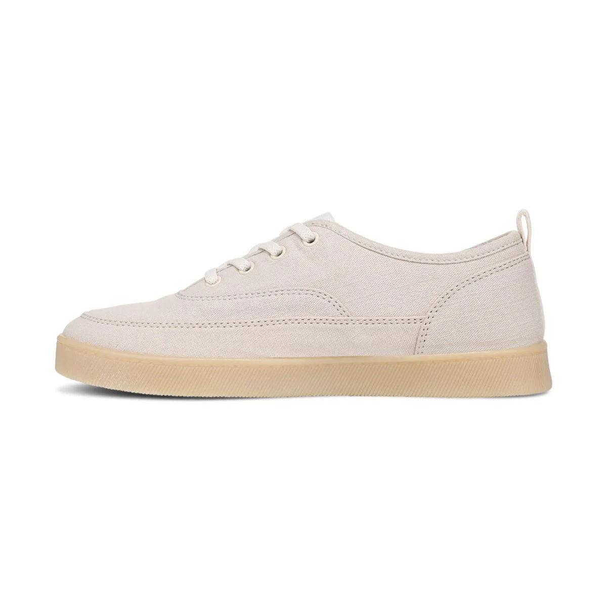 Beige sneaker with a white background