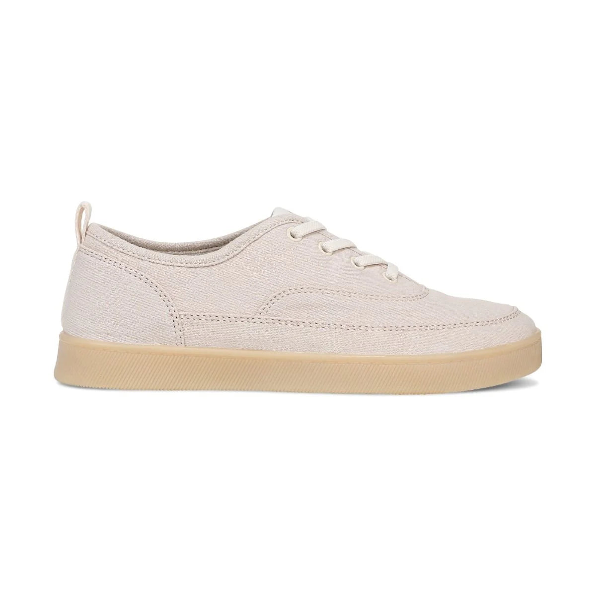 Beige sneaker with a white background