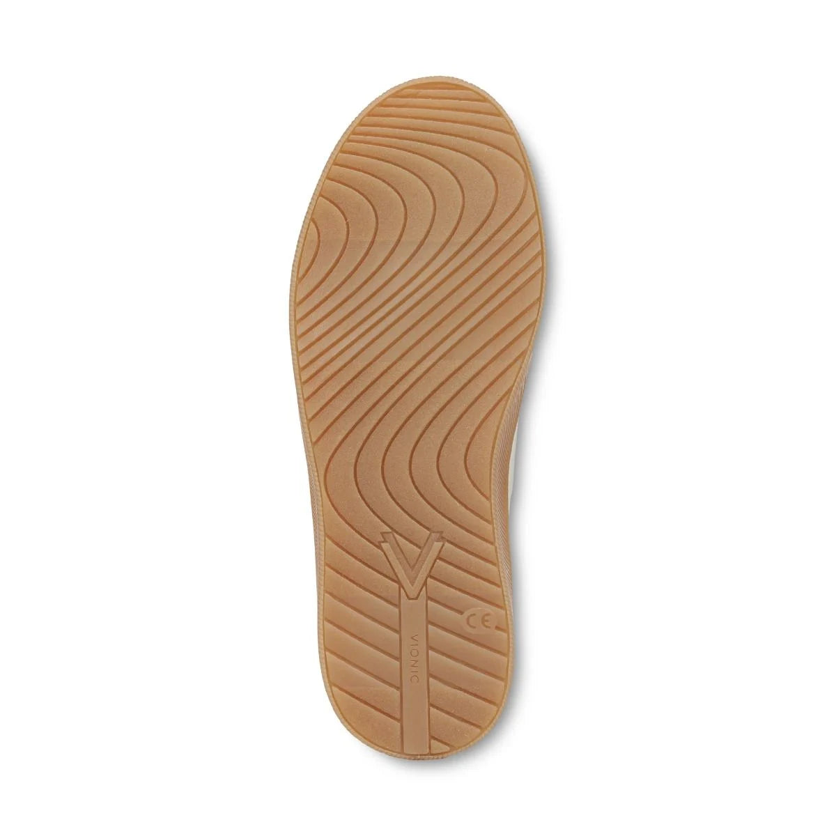 Tan shoe sole on a white background