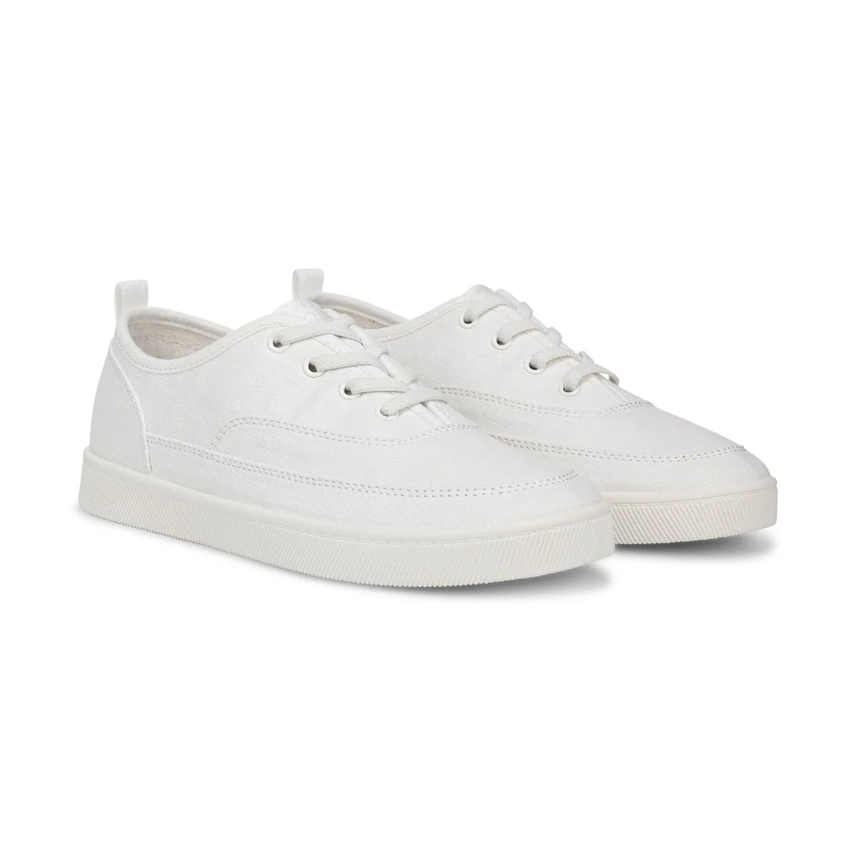 White sneakers on a white background