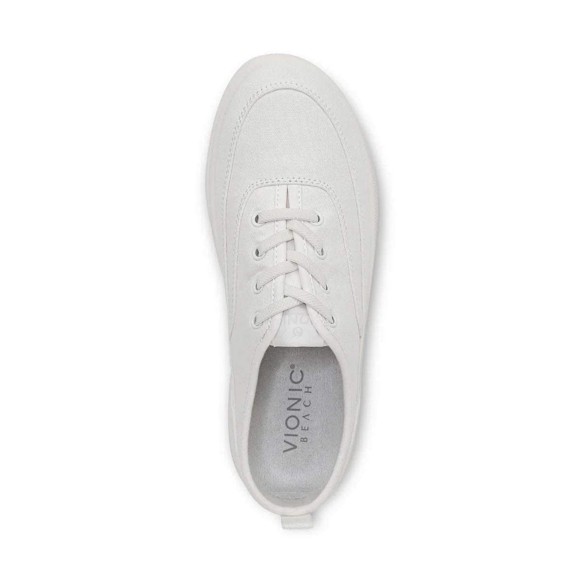 White sneaker with 'Vionic' branding on a white background