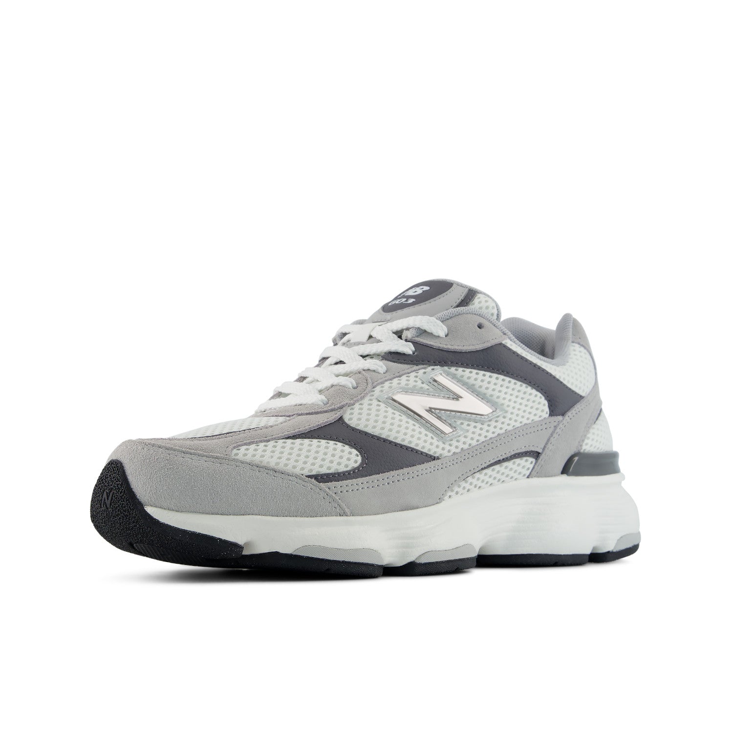 Gray and white sneaker on a white background