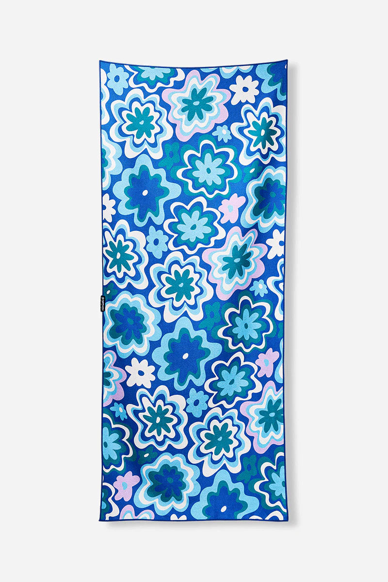 Nomadix Original Towel Color: Groovy Flowers Blue Green