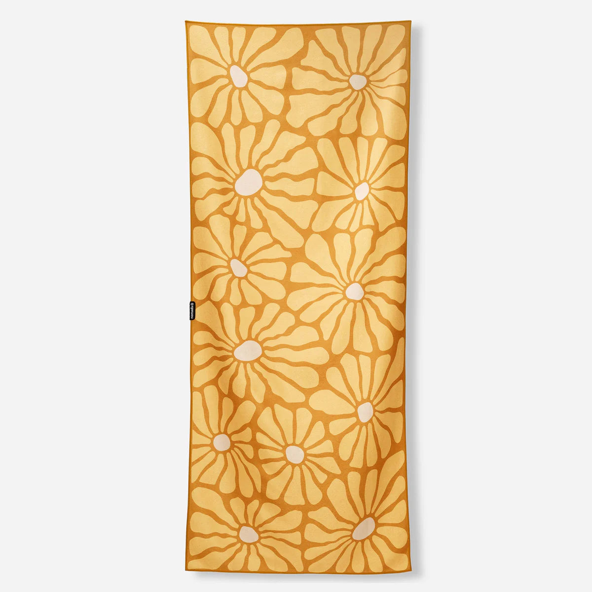 Yoga mat with floral pattern on a white background