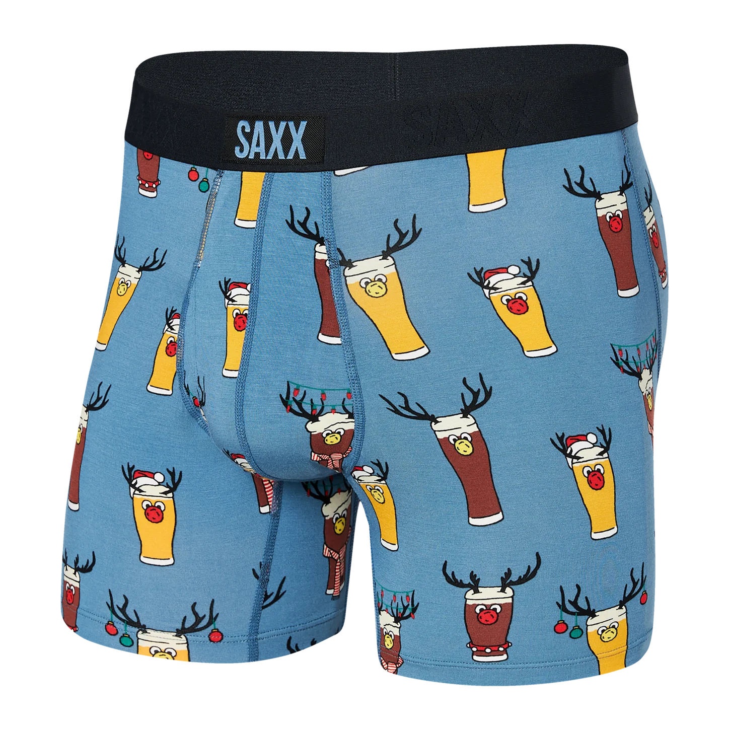 Men's Saxx Ultra Super Soft Boxer Brief Design: Brewdolph-Slate 