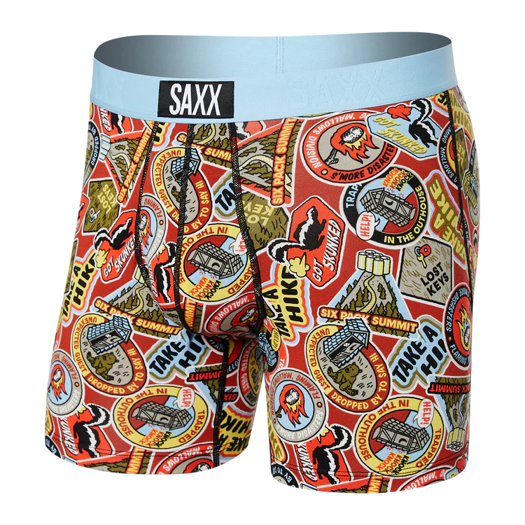 Men's Saxx Ultra Super Soft Boxer Brief Pattern: Demerit Badges -Multi