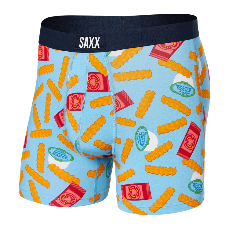 Men's Saxx Vibe Super Soft Boxer Brief Design: Cool Ranch - Light Blue 