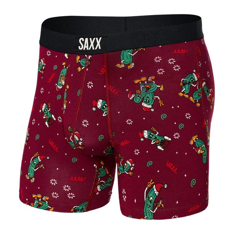 Men's Saxx Vibe Super Soft Boxer Brief Design:  Pickled- Merlot