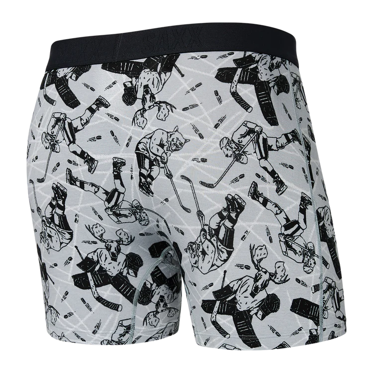 Men's Saxx Vibe Super Soft Boxer Brief Design: Wild Slapshot- Liner Grey